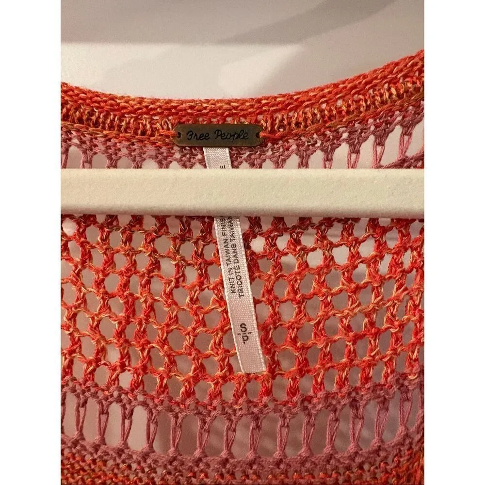 Free People Live Bird Open Weave Knit Boho Tank Top XS